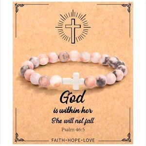 Pink Faith Beaded Bracelet - Religious Bracelet